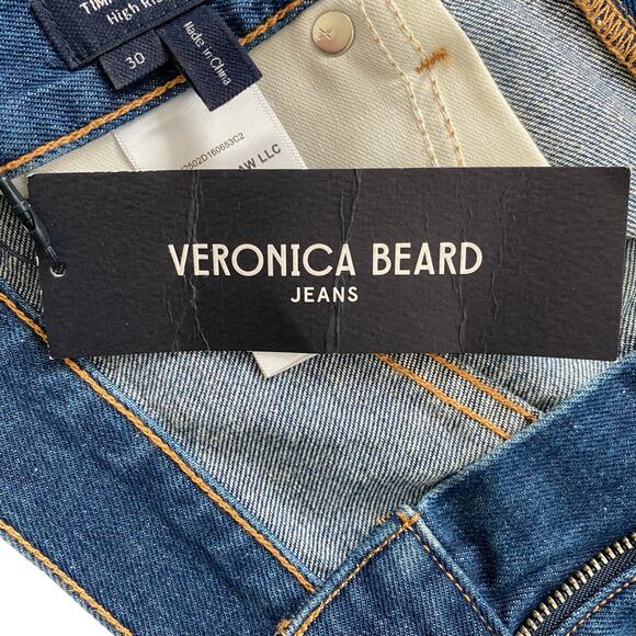 Veronica Beard Timmi Denim Shorts High Rise Calypso Blue Medium Wash Sz 30” - Picture 7 of 11